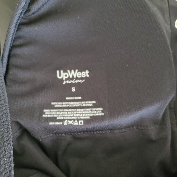 UpWest One Piece Swimsuit Henley High Leg Tank Small Beach NEW $88 - Picture 5 of 7